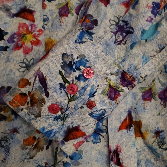 C.D. Rigden & Son English Country Classics Watercolor Floral Button Down Shirt - Picture 6 of 8